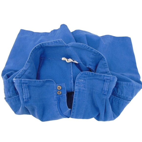 Vintage 80s Merona Blue Shorts 16 Womens High Paper Bag Waist Pleated Wide Leg - Picture 8 of 9